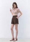 [Exclusive]클래식 턴업 쇼츠 팬츠_BROWN_14