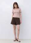 [Exclusive]클래식 턴업 쇼츠 팬츠_BROWN_15