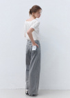 와이드 턱 데님 팬츠_GREY_9