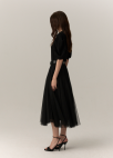 셔링 볼륨 A라인 스커트_BLACK_8