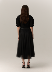 셔링 볼륨 A라인 스커트_BLACK_9