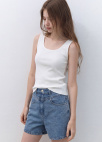 슬림핏 슬리브리스 탑_IVORY_9