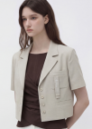 포켓 포인트 크롭 자켓_LIGHT BEIGE_5
