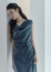 [Exclusive]카울넥 슬리브리스 블라우스_DARK GREY_10