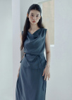 [Exclusive]카울넥 슬리브리스 블라우스_DARK GREY_6