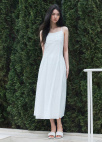 [Exclusive]셔링 텍스처 슬리브리스 원피스_WHITE_11