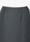 [Exclusive]배색 웨이스트 랩 스커트_DARK GREY_30