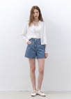 로고 장식 데님 쇼츠_BLUE_7