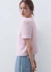 스퀘어넥 하프 슬리브 썸머 트위드 자켓_PINK_9