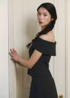 [Exclusive]오프숄더 셋업 블라우스_BLACK_10