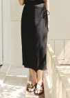 [Exclusive]플리츠 랩 스커트_STRONG BLACK_6