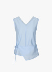 [Exclusive]사이드 스트랩 브이넥 슬리브리스 탑_SKY BLUE_16
