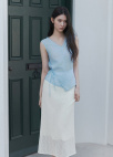 [Exclusive]사이드 스트랩 브이넥 슬리브리스 탑_SKY BLUE_6