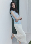 [Exclusive]사이드 스트랩 브이넥 슬리브리스 탑_SKY BLUE_7