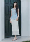 [Exclusive]사이드 스트랩 브이넥 슬리브리스 탑_SKY BLUE_8