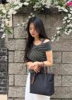 스트라이프 오프숄더 티셔츠_BLACK_6