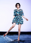 레이스 포인트 핀턱 블라우스_TURQUISE BLUE_6