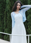 [Exclusive]라운드넥 시어 니트 가디건_BLUE_7