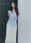[Exclusive]레이스 텍스처 시어 스커트_CREAM_8