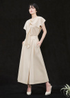 A라인 턱 디테일 와이드 팬츠_LIGHT BEIGE_5