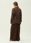 [시즌오프][EXCLUSIVE] 쉬어 드로우스트링  블라우스_DARK BROWN_12