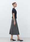 [Exclusive]세미 A라인 랩 스커트_DARK GREY_9