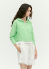 [시즌오프]크롭 니트 집업 가디건_LIGHT GREEN_7