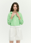 [시즌오프]크롭 니트 집업 가디건_LIGHT GREEN_5