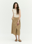 [시즌오프]사이드 랩 A라인 스커트_BEIGE_7