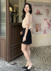 [Exclusive]하프 슬리브 시어 블라우스_LIGHT PINK_21