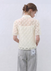 플라워 텍스처 시어 셔츠 블라우스_LIGHT BEIGE_7