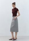 벨트 포인트 H라인 스커트_GREY_6