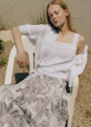 플라워 프린트 플레어 스커트_WHITE_6