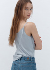 양면 새틴 슬리브리스 탑_SKY BLUE_5