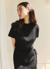 [Exclusive]플리츠 모크넥 블라우스_STRONG BLACK_8