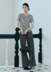 [Exclusive]드레이프 카울넥 블라우스_DARK GREY_11