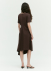 [시즌오프]드레이프 셔링 저지 원피스_DARK BROWN_10