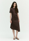 [시즌오프]드레이프 셔링 저지 원피스_DARK BROWN_6