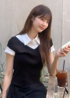 [Exclusive] 레이어드 카라 셔츠 니트탑_BLACK_15