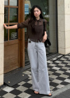시어 텍스처 크롭 셔츠_DARK BROWN_12